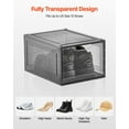 thumbnail image 6 of 9 Pack Clear Stackable Shoe Boxes with Magnetic Door Fit up to US Size 13 Plastic Sneaker Storage Organizers for High Heels Boots and Hats Transparent Black, 6 of 6