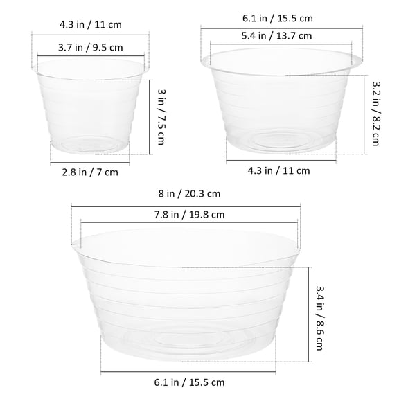 Pretyzoom 15pcs Clear Plastic Planter Liners Water Catcher Trays for Hanging Baskets and Flowerpots