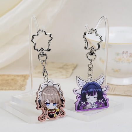 Genshin Impact Columbina Sandrone Chibi Acrylic Keychain Set | Sakura Clasp Anime Backpack Charm Fan Gift (1 keychain)