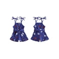 thumbnail image 2 of Cenuakty Independence Day Newborn Baby 12M 18M 24M 2T 3T 4T 5T Girl Jumpsuit Classic Star Print Sleeveless Tie up Strap Suspender Shorts with Belt, 2 of 9