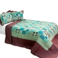 thumbnail image 2 of G&J Cheers Harvest Cotton 3PC Check Quilt Set Full/Queen Size Burgundy Color, 2 of 5