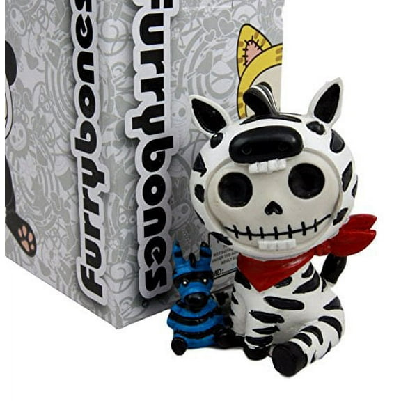 Atlantic Collectibles Furry Bones Safari Zebra Horse Costume Skeleton Monster Collectible Figurine 3"H