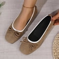 thumbnail image 2 of KIJBLAE Women's Color Block Trim Bow Knot Flats, Vintage Low Cut Slip On Lazy Casual Moccasin Shoes Khaki 39, 2 of 9