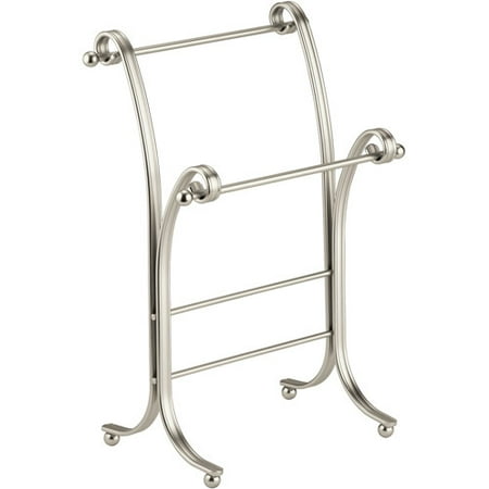 - InterDesign York Lyra Metal Towel Holder Stand for Bathroom Vanities, Satin