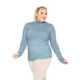 thumbnail image 2 of Stretch Is Comfort Women's Plus Size Warm Long Sleeve Turtleneck Top Slate Blue 4X, 2 of 6
