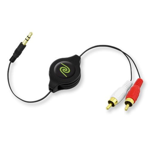 ReTrak Câble Auxiliaire Rétractable vers RCA, Couleurs Peuvent Varier (Etc.rca35)