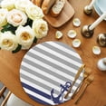 thumbnail image 2 of Anchor Gray Round 15 Inch Placemats Set of 6, Modern Navy Blue White Striped Nautical HeatResistant Non Slip Place Mats for Dining Table, Wipeable Braided Kitchen Table Mats for Housewarming, 2 of 9