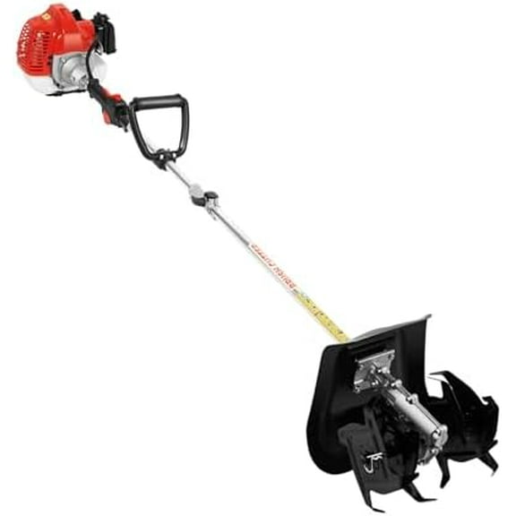 Gas Powered Tiller Cultivator 42.7CC 2-Stroke Handheld Garden Rotary Cultivator Rototiller Cordless for Gardening, Sandy Land, Loose Soil, Cultivation of Cash Crops