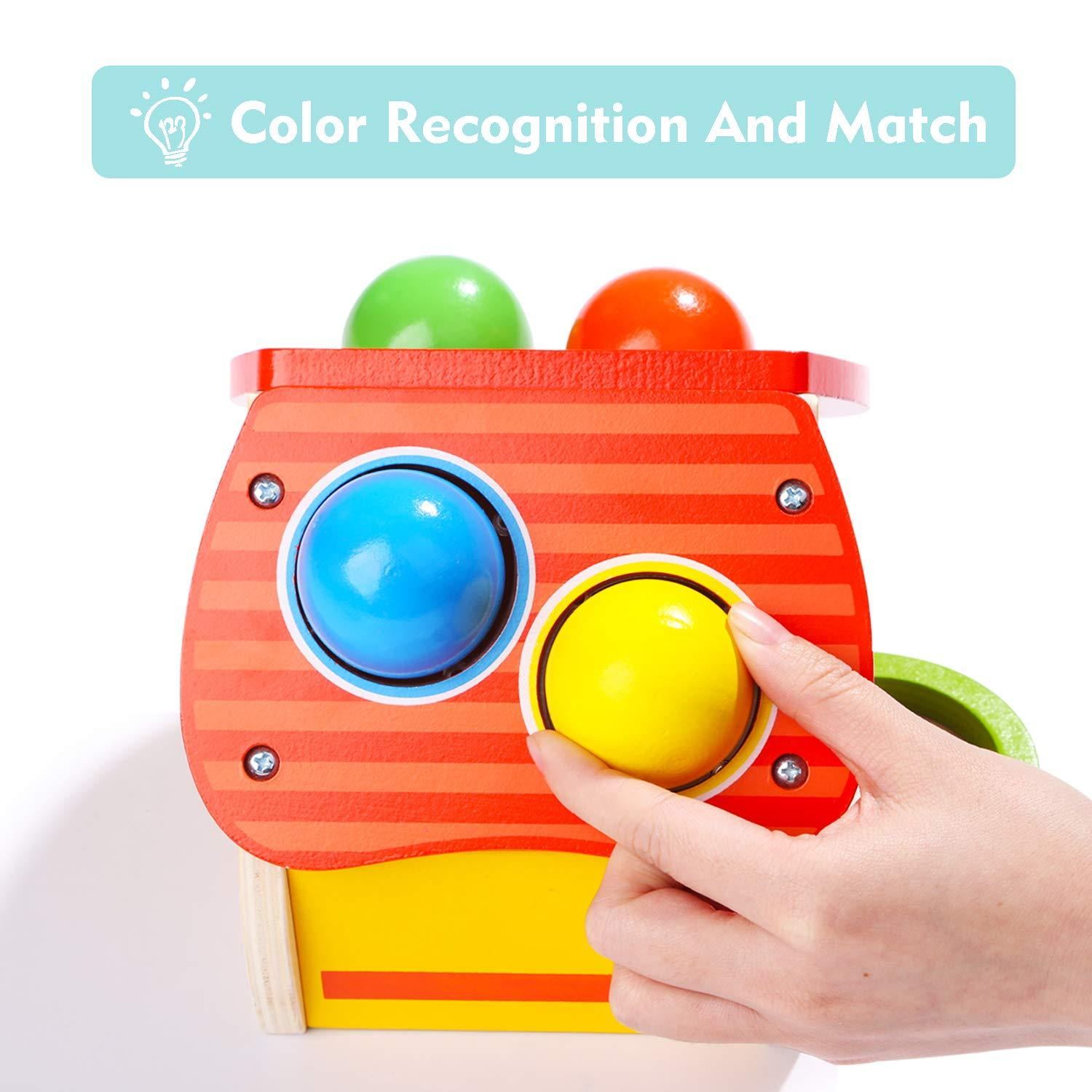 top bright wooden pounding toys toddlers hammer 4 balls gifts 1 2 year olds boys girls