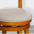 thumbnail image 6 of 24" Counter Height Swivel Stool - Natural Finish, Beige Fabric Seat | Slat Back Design | Solid Wood Frame | Kitchen &amp; Bar Seating, 6 of 8