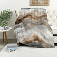 thumbnail image 4 of FCXZI Marbled Surface Brown White Flannel Blanket, Reversible Lightweight 30*40in, 4 of 7