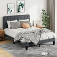 thumbnail image 6 of Pingliang Home Full Size Bed Frame with Adjustable Upholstered Headboard&Wood Slats Support,Gray, 6 of 9