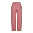 thumbnail image 6 of fatyb Wide Leg Womens Plaid Pants Smocked High Waist Casual Pants Lightweight Lounge Trousers with Pockets, 6 of 7