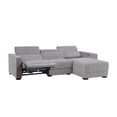 thumbnail image 3 of Bowery Hill Light Gray Polyester Fabric Power Reclining Sectional, 3 of 7