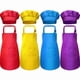 thumbnail image 2 of Juego de Delantal Y Gorro de Cocinero para Niños de 24 Piezas, Ajustable, Con Delantal de Cocina de 2 Bolsillos, 2 of 8