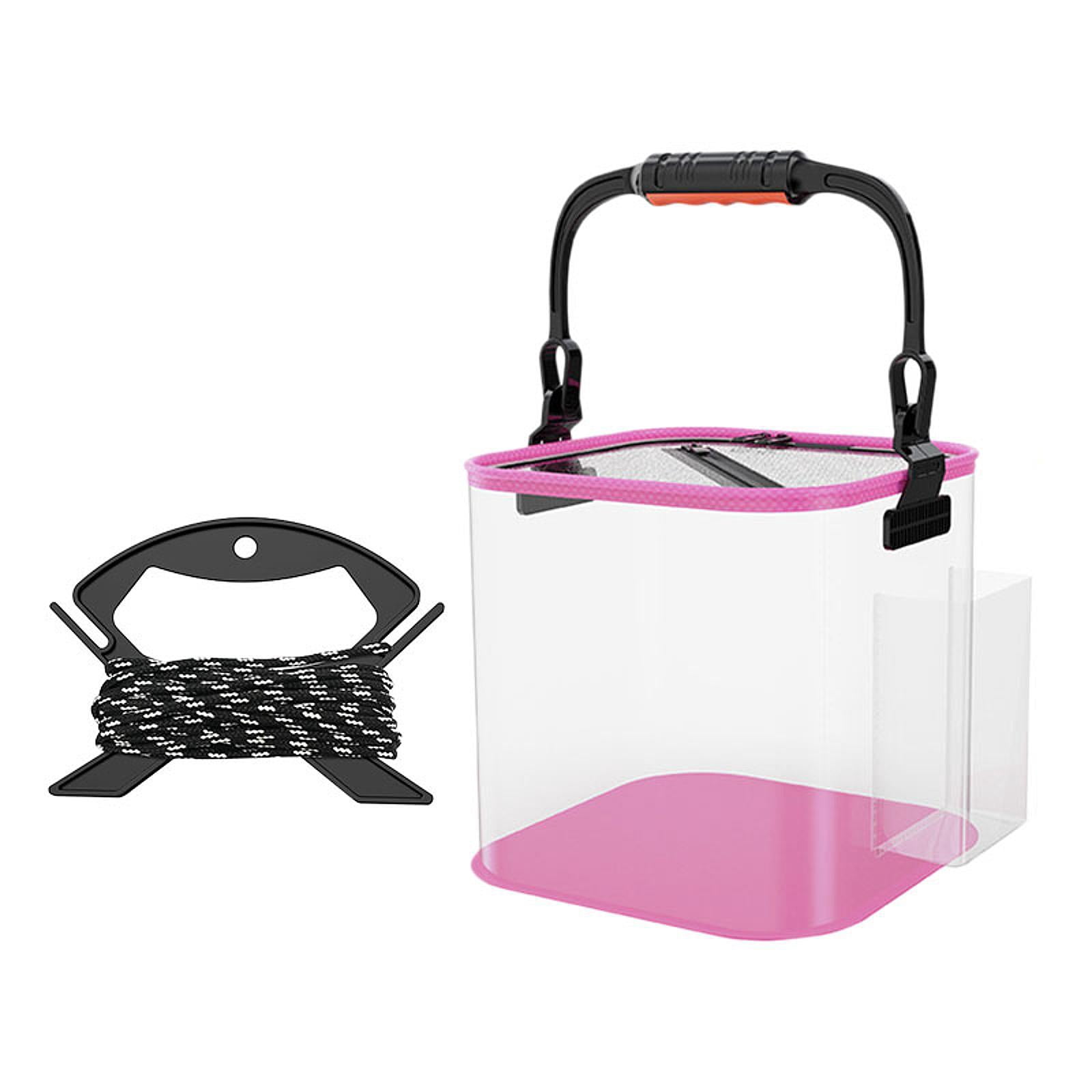 colaxi Folding ing Bucket Bucket Ergonomic Gear Lightweight with Camping Storage Container for Outdoor Gardening Pink 20cm