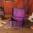 thumbnail image 4 of El Cofre del Tesoro Retro, Caja de Almacenamiento de Joyas de Cuero de Retro Conpa de Bisagras, Cofre del Tesoro decorado en el Dormitorio de la Oficina Familiar, 4 of 7