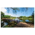 thumbnail image 4 of Wooden Bridge Ceramic Toothbrush Holder, Scenery of Lake and Spring English Garden Peaceful Landscape Photo, Decorative Versatile Countertop for Bathroom, 4.5" X 2.7", Multicolor, 4 of 4