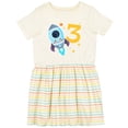 thumbnail image 3 of Inktastic Rocket Space Ship Happy Third Birthday Girls Toddler Dress, 3 of 5