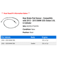 thumbnail image 2 of Rear Brake Pad Sensor - Compatible with 2012 - 2015 BMW 335i Sedan 3.0L 6-Cylinder - Holstein, 2 of 2
