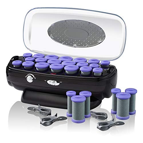 INFINITIPRO BY CONAIR Instant Heat Ceramic Flocked Rollers w/ Ionic  Generator, Retractable Cord Reel, 20 count