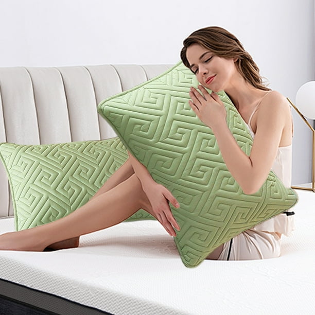 Juego de 2 fundas de almohada de tamaño estándar, decorativas y acolchadas, de poliéster.