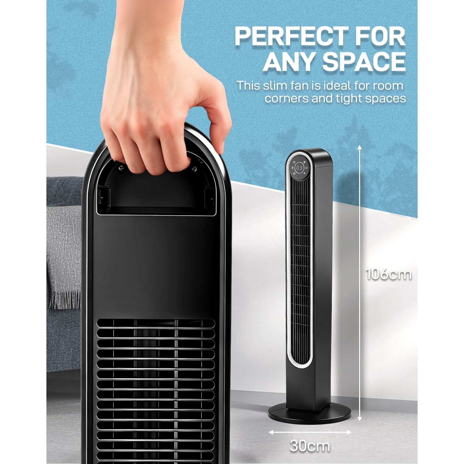 Tower Fan, 110V, 60W, 42 Inch Column Tower Fan