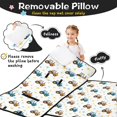 thumbnail image 3 of Tractor and Stars White Pattern Teens Toddler Nap Mat with Pillow, Sleeping Mat Bag for Preschool Daycare 51"x22", 3 of 6