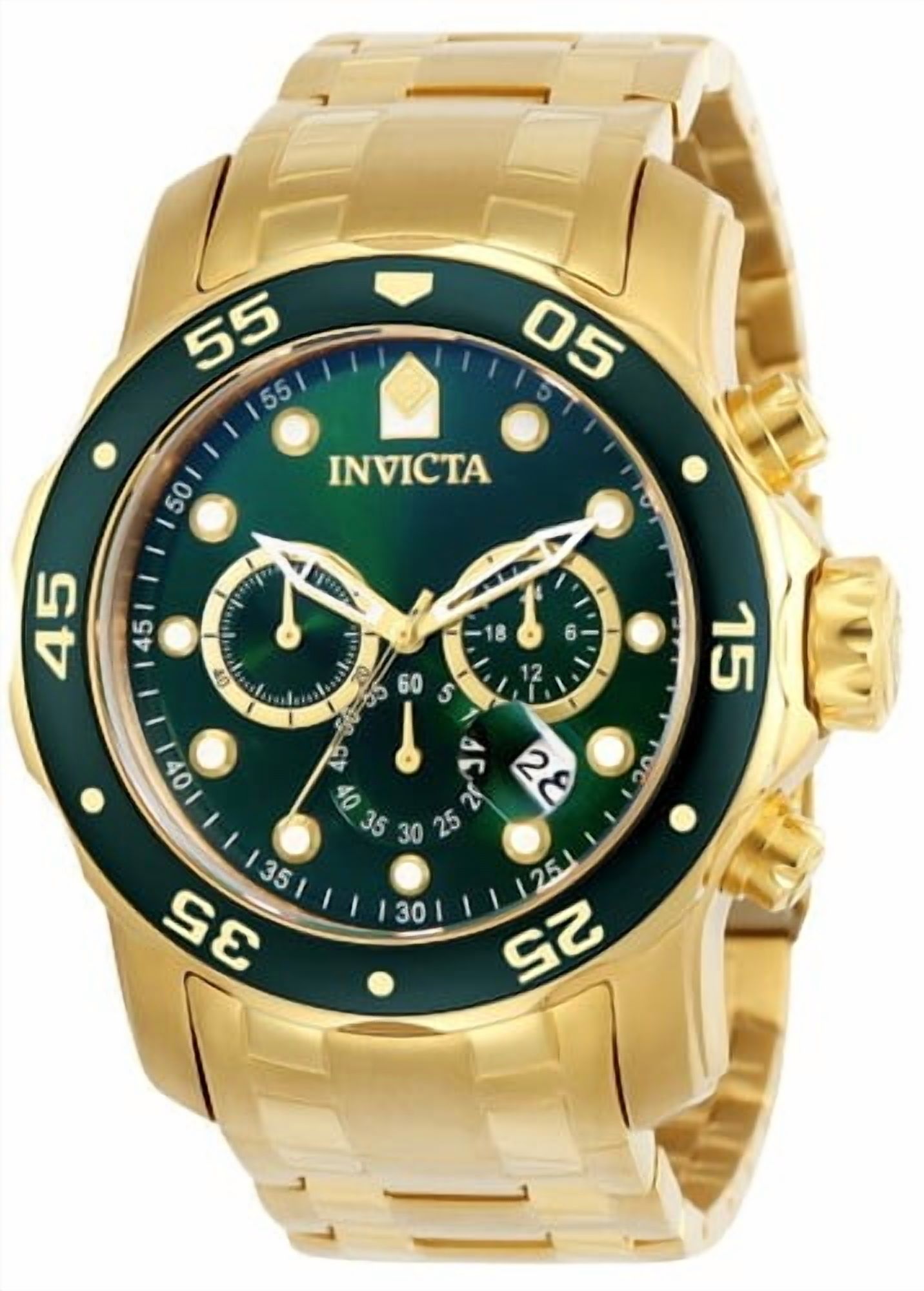 Invicta Men's 0073 Pro Diver Collection Chronograph 18k Gold-Plated Watch