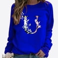 thumbnail image 2 of Pompotops Hiver Femmes Décontracté Manches Longues Hauts Dames Imprimé Chandail en Molleton Blouse Tee Chandail Liquidation, 2 of 4