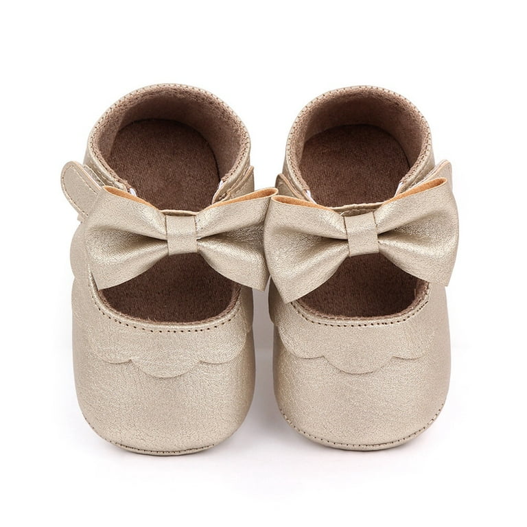 Miyanuby Baby Girls Bowknot Mary Jane Flats Wedding Princess Dress