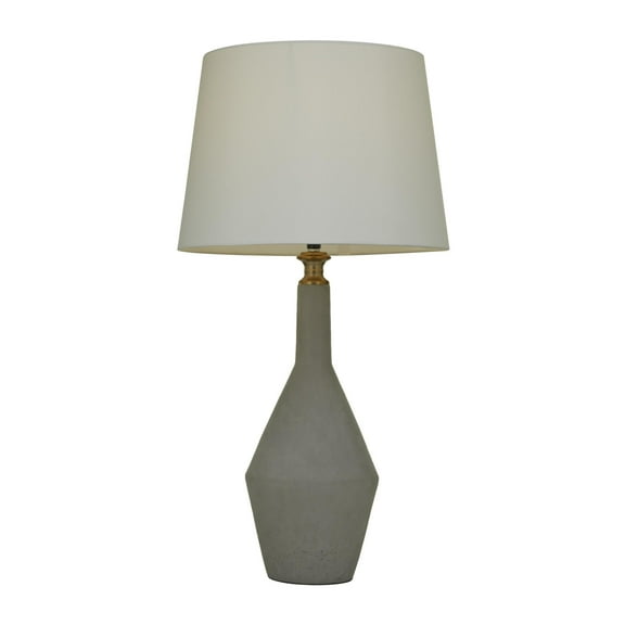DecMode 30" Gray Table Lamp with White Microfiber Shade