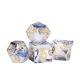 thumbnail image 3 of 7pcs Polyhedral Dice Set Resin Sharp Edges Clear Numbers Table Gaming Dices for Board Games White and Blue, 3 of 4
