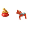 thumbnail image 1 of Estatua de del tesoro, escultura de escritorio, figura tradicional de caballo, decoración artesanal, material único de resina y madera, adec, 1 of 8