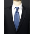 thumbnail image 4 of Yongchuantie Men's 3.15" Necktie Navy Blue H-Pattern Pattern Tie 8CM Wide Version Tie+Gift Box, 4 of 6