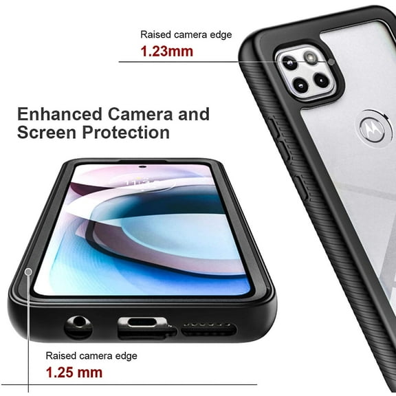 Motorola One 5G ACE Case, Dual Layers [Combo Holster] And Built-In Kickstand Hybird Shockproof (Black)