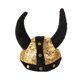 thumbnail image 1 of Casco vikingo, gorro de tela dorada y negra para adultos y niños, 1 of 3