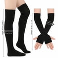 thumbnail image 4 of WJOSBXT 2026 Women's Striped Over Knee Thigh High Socks With Arm Warmer Fingerless Gloves Set for Halloween Christmas, 4 of 7