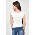 thumbnail image 3 of Blusa drapeada sin mangas /Juvenil, 0318 (Blanco) blanco G, 3 of 5