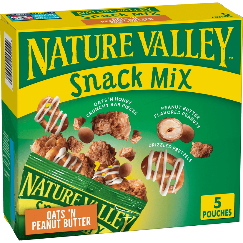 Nature Valley Crunchy Oats 'N Peanut Butter Snack Mix, 5 ct, 6 oz