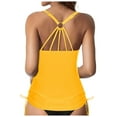 thumbnail image 3 of Siilsaa Womens Tankini Swim Top Only Tankini Bathing Suit Tops No Bottom Yellow,2XL, 3 of 5