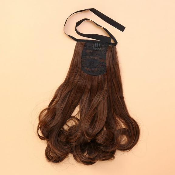 Worgeous Brown Women Curly Wig Made of High Temperature Fiber for Daily Decoration Use 38cm