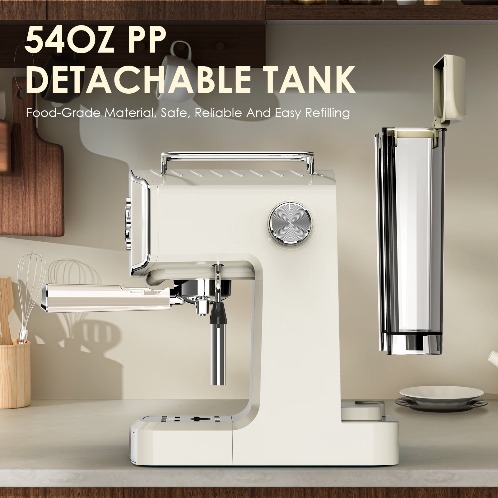 20 Bar Retro-Style Espresso Machine with Milk Frother, ESE Pod Compatible, Pressure Gauge, 54 oz Food-Grade PP Removable Water Tank, Ideal for Home Barista,Sky Blue