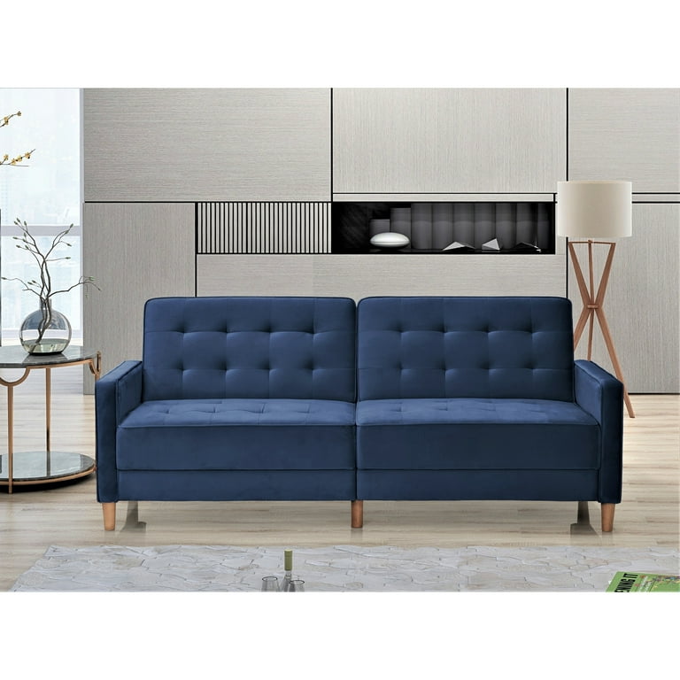 US Pride Furniture Jonathan Tufted Velvet Sofa Bed Sleeper Burgundy