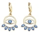 thumbnail image 2 of Pendiente colgante hueco con forma de ojo azul turco, tendencia chapada en oro de 18 k, SHED306-2, 2 of 4