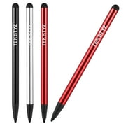 PRO Capacitive Resistive Stylus Universal 2 in 1 Compatible with Android Windows/PC/Tablet High Sensitivity & Precision Full Size 3 Pack! (BLACK SILVER RED)