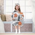 thumbnail image 7 of FORMRS Wearable Blanket Hoodie with Sleeves for Kids Cozy Flannel Sweatshirt, Gray Snow Houses, 7 of 7