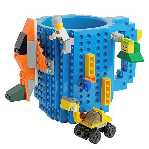 DIY Build-on Brick Puzzle Mug Cup Lego Block Kid Toy Coffee Tea Water Drink Gift 