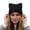 A-Black421, variant on Bibifish Womens Knit Beanie Winter Fluffy Cat Ear Outdoor Versatile Autumn Cold Weather Slouch Beanies