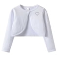 thumbnail image 2 of akafmk Cropped Cardigan for Girls Lightweight Bolero Shrug Crew Neck One-Button Knit Casual School Outerwear Fall Knit Sweater Cardigan, Size 3-4 Years, 2 of 7